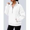 imageAUTOMET Womens Quarter Zip Oversized Sweatshirts Teen Fleece Pullover Hoodies 2025 Mock Neck Sweater Fall Workout JacketWhite