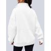 imageAUTOMET Womens Quarter Zip Oversized Sweatshirts Teen Fleece Pullover Hoodies 2025 Mock Neck Sweater Fall Workout JacketWhite