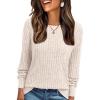 imageAUTOMET Womens Dropped Shoulder Long Sleeve Shirt Fall Fashion Tops Tunic Dressy Casual Sweater Clothes Trendy Outfits 2025Apricot