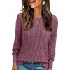 imageAUTOMET Womens Dropped Shoulder Long Sleeve Shirt Fall Fashion Tops Tunic Dressy Casual Sweater Clothes Trendy Outfits 2025Burgundy