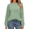 imageAUTOMET Womens Long Sleeve Shirts Fall Solid Color Loose Fit Tunics Tops Oversized Basic Tees Business Casual OutfitsBean Green