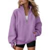 imageAUTOMET Womens Quarter Zip Oversized Sweatshirts Teen Fleece Pullover Hoodies 2025 Mock Neck Sweater Fall Workout JacketPurple