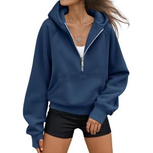 imageAUTOMET Womens Hoodies Fleece Fall Fashion Outfits Workout Sweatshirts Y2k Winter Zip Up Jackets Oversized Tops Clothes 2025Navyblue